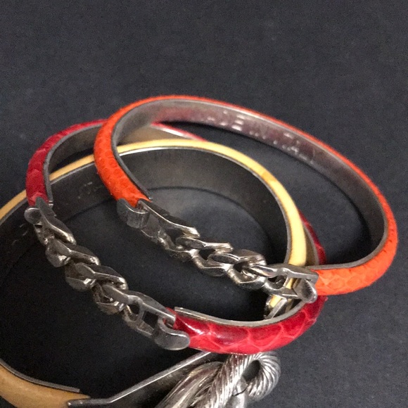MADE IN ITALY Luxury Designer Leather Cuff Bracelets Bangles Stack MANY COLORS - Picture 4 of 8
